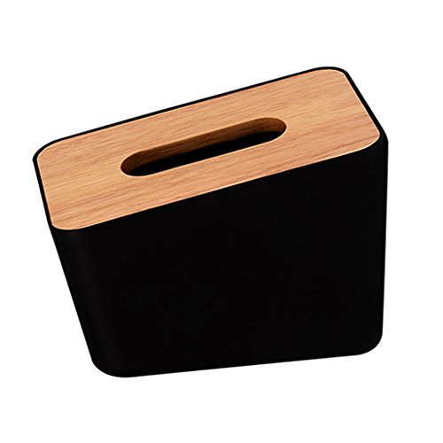 Preisvergleich Produktbild Homyl Holz Papierhalter Badezimmer Toilettenpapier Halterung für Restaurant, Büro, Haushalt - Schwarz