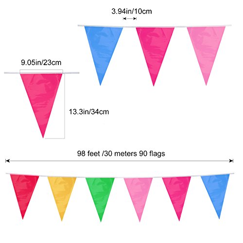 iLoveCos Party Bunting Flags for Outdoor Garden Party Decorations 90 Flags 30 M iLoveCos Party Bunting Flags for Outdoor Garden Party Decorations 90 Flags 30 M