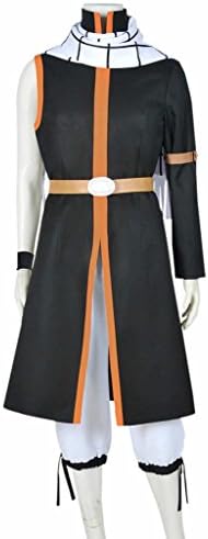 DreamDance Fairy Tail Cosplay Natsu Dragneel Costume Outfit Black Male L