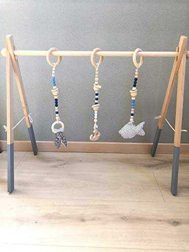 Portique D Eveil Montessori Arche D Activites En Bois De Hetre Modele Marin Amazon Fr Handmade