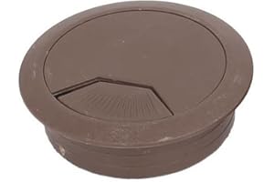 BRICOLEVA.IT 1 Passacavi per Scrivania - Organizza e Gestisci i Cavi con Facilità - Diametro 60 mm - Passacavi Rotondo da Incastro per Scrivania per Ufficio e Casa - Marrone, 1 Pezzo