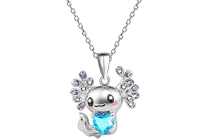 YEENANO Collier Axolotl en Cristal - Pendentif Mignon Salamandre Cadeau Stitch pour Noël et Anniversaire