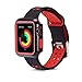 Produktbild BZLine for Apple Watch Bracelet 38mm 42mm, Soft Silicone Replacement Watch Bands Sport Smart Watch Bracelets Watch Band with Watch Case for iWatch Apple Watch Series 3, Series 2, Series 1 (42 mm, E)