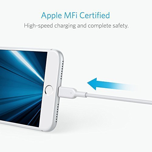 Anker PowerLine II 3m iPhone Ladekabel Lightning Kabel, MFi-Zertifiziert für iPhone 7 / 7 Plus / 6 / 6 Plus / 5S / 5 (Weiß) - 2