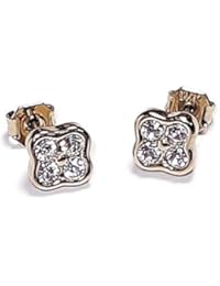 Dyrberg Kern hombre/mujer pendientes de acero inoxidable chapado en oro con cristales de Swarovski Cristales sin níquel