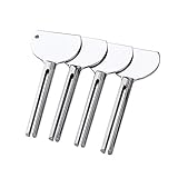 yiwoo 4PCS Tube Squeezer Toothpaste Squeezer Metal Tube Presser Tube Roller Tube Wringer Keys Dispenser Roller for Toothpaste Cosmetic Oil Cream Paint Squeezer（Silver）
