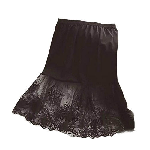 Qianduoo Women Lace Slip Skirt Extender Knee Length Floral