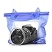 Produktbild ZZuffig Wasserdichte Kamera-Tasche Unterwasser-Digitalkamera Tasche für SLR-Kamera Blau Größe L, Elektronik und Foto