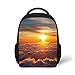 Produktbild Kids School Backpack Clouds,Sunset Scenery Over The Clouds Imaginary Secret Weather Lands Natural Wonders on Earth,Orange Plain Bookbag Travel Daypack