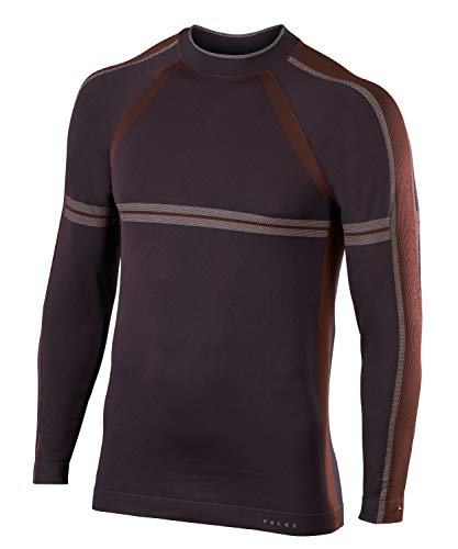 FALKE ESS Maximum Warm Longsleeve Trend Men, Camicia Uomo, Havana, M