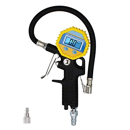 Preisvergleich Produktbild Locisne Digital Elektrische Reifendruckmessgerät, Professionelle Hochleistungsauto Reifen Luftdruck Inflator 150 PSI mit Schlauch für Auto, Motorrad, Fahrrad, SUV