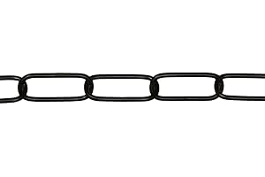 Corderie Italiane 006007340 Catena Genovese, Filo Tondo, Nera, 3.8 x 39 x 12 mm, 1.5 m
