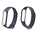 Produktbild Altsommer für Xiao Mi-Band 3 TPE-Silikon Doppel-Farben Atmungsaktiv Sport Band Wasserdicht mit Edelstahl Silberne Schnalle Bracelet Armband für Damen Herren Schwarz Blau (Navy)