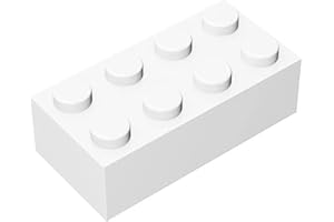 TTEHGB TOY Klassischer Massenziegel 2x4, 100 Stück Baustein Weiß, Kompatibel mit Alle Großen Marken, MOC Enthusiasten, Farben: Weiß