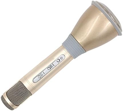 BEISTA Portable Microphone Speaker Bluetooth Player Wireless Karaoke Mic for Apple Android Phone Tablet Computer(Gold)