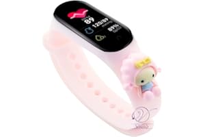 ViGiò Orologio smartwatch bambini super eroi, orologio sport bambini, impermeabile, contapassi, monitor sonno, ricaricabile, utilizzo social, rispondere e effettuare chiamate, cambio tema (Rosa)