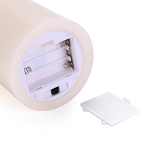 Antizer flammenlose Dekorations-Kerzen-Säulen im 3er Set (10,2cm 12,7cm 15,2cm). Realistisch flackernde LED-Flammen aus Echtwachs in Elfenbeinfarbe. Fernbedienung mit Timer-Funktion für Weihnachten - 3