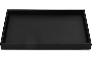 Oirlv Negro PU Cuero Bandeja Organizadora Joyero - Para Anillos, Pendientes, Relojes y Accesorios
