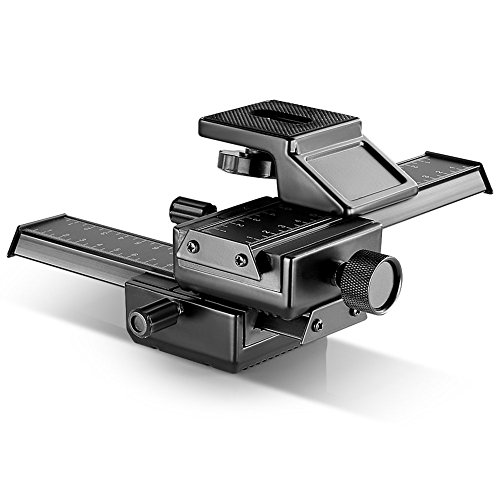 Neewer Pro  Pro Version de Neewer Produit  Rail de Mise au Point pour Macrophotographie de 4 Directions Compatible avec Appareils Photo Canon Nikon Pentax Olympus Sony Samsung et Autres Appareils SLR et DC avec Filetage Standardis   de 1 4   Pro Version de Rail Rotule 
