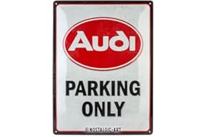 Nostalgic-Art Plaque vintage, Audi - Parking Only – Idée de cadeau pour fans d'automobiles, en métal, Design rétro pour décoration, 30 x 40 cm 23327