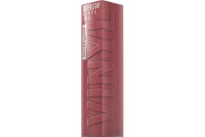Maybelline New York Tinta Labbra a Lunga Tenuta Superstay Vinyl Ink, Per un Effetto Vinilico fino a 16H, Finish Luminoso e Senza Sbavature, Formula Vegana, Tonalità: 40 WITTY