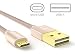 Produktbild TUPower USB auf Micro USB Kabel Reversible Datenkabel mit Nylon für Ladekabel Samsung Galaxy S5 S6 S7 Edge mini A5 Android Handy 1m lang 2A Gold
