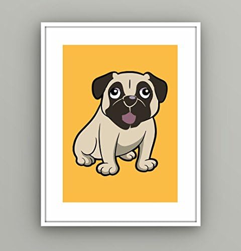 Children's Nursery Picture | Pug Dog | Quirky Picture | Size 10" x 8" | NP216