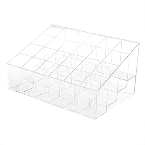 mobengo 24 Ständer Acryl Kosmetik Make-up Holder Organizer für Lippenstift, Pinsel CLEAR Case Display Rack transparent - 5