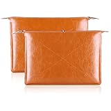 YOCOWOCO 13-13,3 Zoll Leder Laptop-Tasche, Wasserdicht Schutzhülle, Brieftasche, Tasche für 13" MacBook Pro 2016/2017/ 13" MacBook Air/ die meisten 13-13,3 Notebooks, Braun