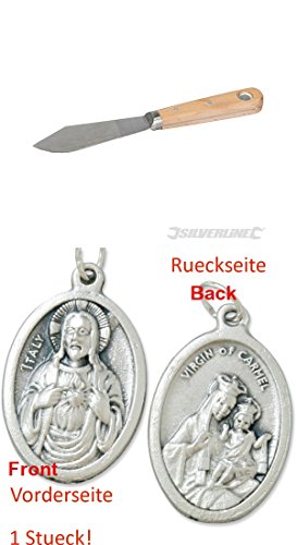 Preisvergleich Produktbild Spachtelmesser, Französische Form, 35 mm, Malerspachtel, Gipsspachtel, Flächenspachtel, Handspachtel (929977868602) mit Anhänger Herz Jesu 2,5cm