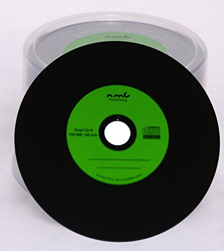 Vinyl CD-R NMC, Carbon Dye komplett schwarze Rückseite CD-Rohling 700MB 50 StK.für Langzeit-Archivierung