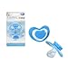 First Steps Pack of 2 Dummies with Orthodontic Teat in Blue Heart Shape