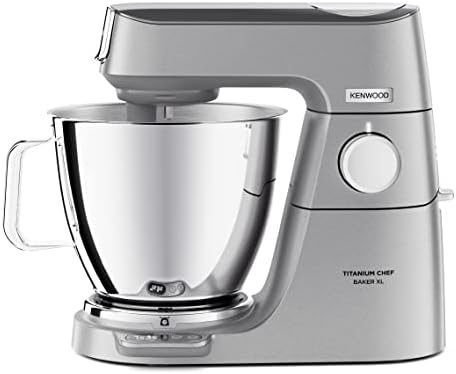 Kenwood Titanium Chef Baker XL KVL85.424SI Planetaria con Bilancia Integrata dotato con 3 utensili di miscelazione, Doppia Ciotola da 5L e 7L, Food Processor da 1,2L e Frullatore in vetro da 1,6L