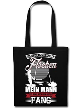 Angeln Anglerin Mann Bester Fang Spruch Stoffbeutel von Spreadshirt®