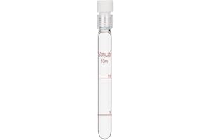 stonylab Tubo de Ensayo de Vidrio con PTFE Tapón, Espesar Vdrio Borosilicato Reutilizable Fondo Plano Graduado Presión Resistente Tubos Colorimétricos Tubos de Cultivo con PTFE Tapón de Rosca