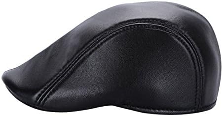 GAZHFERY Winter Warm Hat Mens Flat Cap Ivy Hat Solid Cotton Cap Golf Driving Hat,Black-XXXL