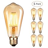 【Gemütliche Atmosphäre】Mit hochwertigen LED-Filamenten ist die Lichtquelle konstant und nicht flackert. Die Lampe ist bernsteinfarben eingefärbt und zeichnet sich durch ein gemütliches, Oranges Licht aus, lässt Sie entspannt und locker sein.helles und schönes Licht schafft eine romatische Atmosphäre. Geeignet für Haus, Café, Museum, Hotels, Restaurants und dort, wo man eine antike Atmosphäre schaffen möchte.