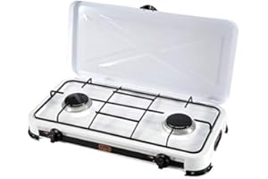 VINCO Fornello A Gas Gpl 2 Fuochi Bruciatore 1.2 Kw 76002 Campeggio Camper