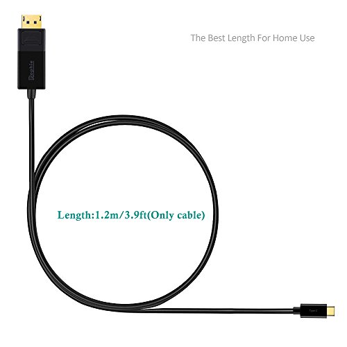Rophie USB 3.1 Typ C auf DisplayPort Kabel (1.2M, 4K@60Hz), 4K * 2K (3840 * 2160, Thunderbolt 3 Compatible) USB C zu DP Kabel für MacBook 12″, 2016 MacBook Pro, Macbook 2015/2016, Google Chromebook, HP EliteBook Folio G1 , Asus ZenBook UX390UAK und andere - 4