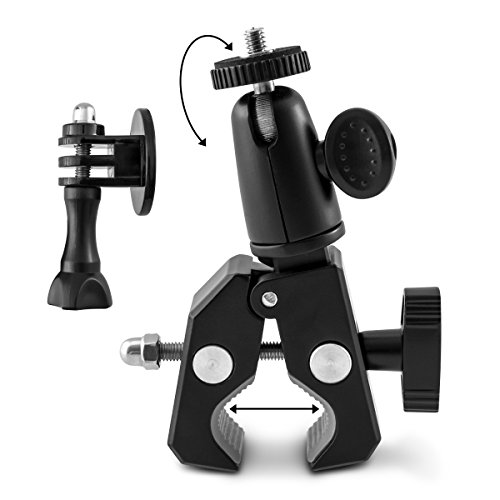 kwmobile Support Guidon v  lo Moto - Pied avec Rotation 360   pour cam  ra vid  o Appareil Photo - Fixation Pince - pour par ex  Nikon Canon Samsung Fujifilm