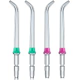 recambios irrigador waterpik Juego de 4 piezas: 4 piezas de flosser clásicas puntas de chorro para uso general, adecuadas para uso familiar, suficiente cantidad de ayuda asignada a cada miembro de la familia, también son convenientes para el propietario diferentes colores, buen reemplazo para el original