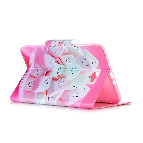 für Samsung Galaxy Tab A 10.1 Hülle Leder Emoji Zuckerwatte Muster,SKYXD [Auto Schlaf/Wach Funktion] PU Folio Klappbar Schutzhülle [Standfunktion/Brieftasche Kartenfach/Magnet] Klapphülle mit [Katze Handyanhänger + Eingabestift] 3 in 1 Zubehör Handy Tasche Etui for Samsung Galaxy Tab A 10.1 Zoll T580N T585N Bookstyle Flip Case Leather Cover With [Stylus and Dust Plug] - 5