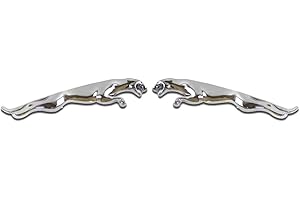 XCBW 1 par de Pegatinas de Metal para decoración automática Accesorios del Cuerpo del Emblema del Maletero del Coche para J-aguar X-Type F-Type S-Type XE XF XJ XK XJR XFR XJS XJL,Plata