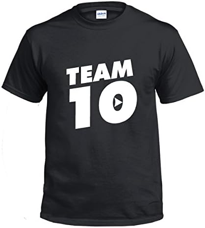 Childrens Kids Team 10 t Shirt Jake Paul Logan Logang jp Youtuber Size 5-13 YR (7-8 Year, Black)