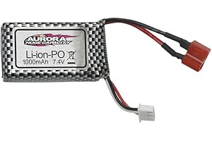 YUNIQUE GREEN-CLEAN-POWER - Bateria Li-ion 7.4V 1000mAh 2S | Złącze T Plug QDJ02 dla RC | Pasuje do Xinlehong Q901 Q902 Q903, Srebrny