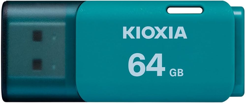 KIOXIA TransMemory U202 64GB USB Bellek – USB 2.0, Açık Mavi