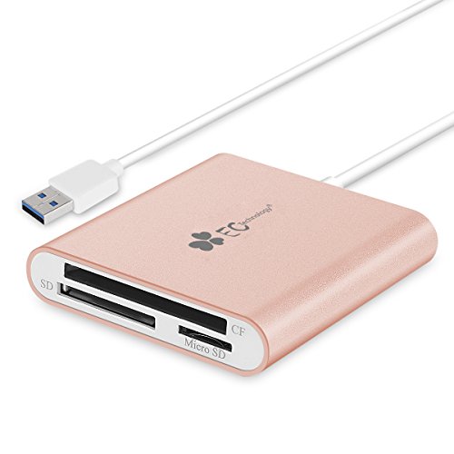 EC Technology 3in1 USB 3.0 Kartenleser Ultra Highspeed mit Kabel für SDXC, SDHC, SD, CF, Highspeed-CF (UDMA), MS, M2, Micro-SDXC, Micro-SDHC, Micro-SD Karten [Unterstützt UHS-I Karten]