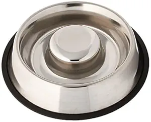 Iconic Pet Slow Feed Stainless Steel Pet Bowl for Dog Or Can Medium - 24 oz