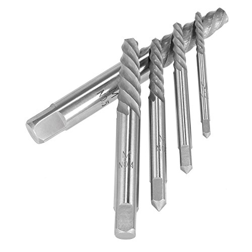 KKmoon 10.tlg Cobalt Linke Hand Bohrer/ Gebrochene Bolt Beschädigte Schraube Extractor Set, Verschiedene Größen mit Metallgehäuse - 9