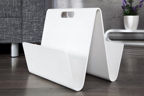 Zeitungsständer CASSIE weiss aus Holz Magazinständer Magazine Zeitschriftenhalter Zeitschriften Ständer - 4